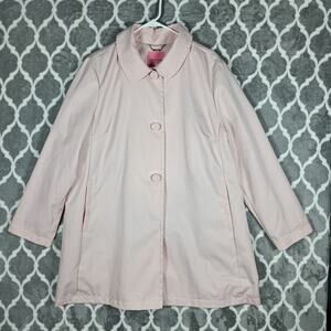 Kate Spade Trench Coat Women Extra Large Pink Lined Lightweight Rain Walker